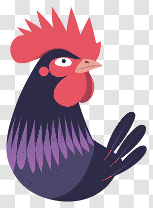 Rooster - Colorful Cartoon Rooster Illustration Transparent PNG