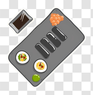 Korea Food - Sushi Platter With Soy Sauce Transparent PNG