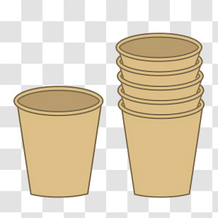 Cartoon - Stack Of Paper Cups For Eco-Friendly Use Transparent PNG
