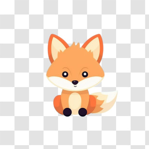 Cute Fox
 - Cute Sitting Fox Cartoon Illustration Transparent PNG