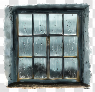 Rain On Window - Rainy Window Illustration Transparent PNG