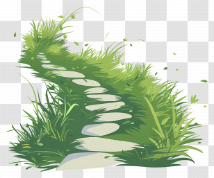 Grass Walkway - Stone Pathway In Lush Green Grass Transparent PNG