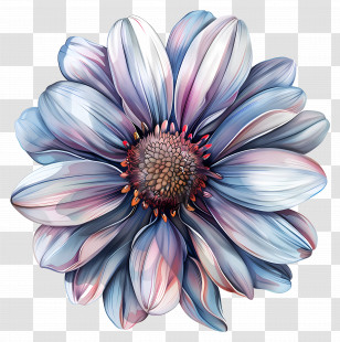 Flower - Detailed Violet Blue Flower Illustration Transparent PNG