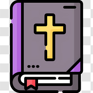 Holy Bible Book Icon - Bible With Cross Symbol Transparent PNG