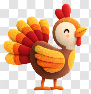 Thanksgiving Rally - Happy Colorful Farm Chicken Transparent PNG