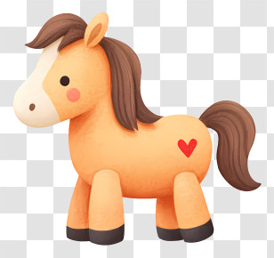Kawaii Horse - Cute Pony Toy Illustration Transparent PNG