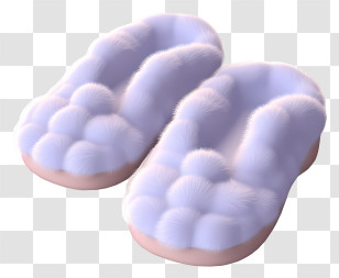 Flat Soft Fluffy Slippers - White Fluffy Slippers For Cozy Home Comfort Transparent PNG