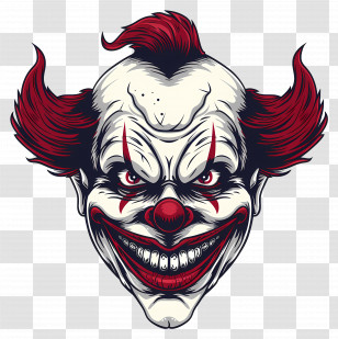 Scary Clown - Creepy Clown Illustration For Halloween Transparent PNG