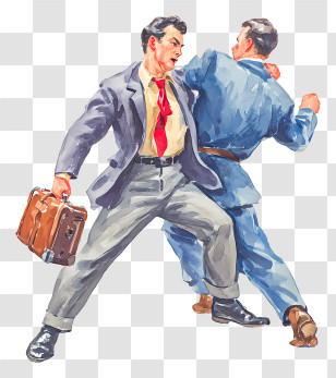 Fighting - Businessmen In Conflict Transparent PNG