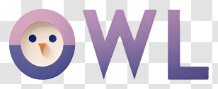 Owl Logo - Owl Letters In Purple Design Transparent PNG