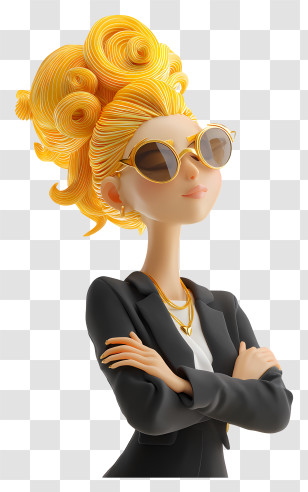 Yellow Hair Business Woman - Stylish Woman With Sunglasses Transparent PNG