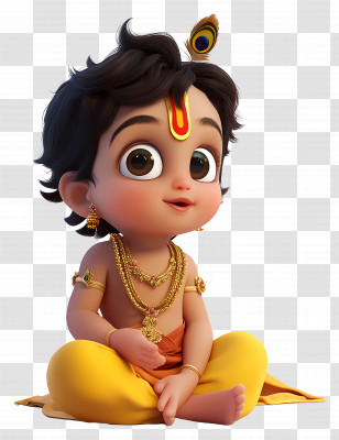 Janmashtami - Cute Baby Character With Jewelry Transparent PNG