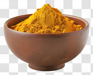 Curry Powder - Brown Bowl Filled With Turmeric Powder Transparent PNG