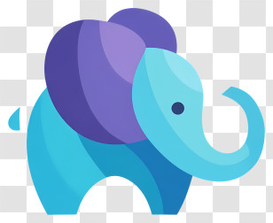 Elephant Logo - Modern Blue Elephant Icon Transparent PNG