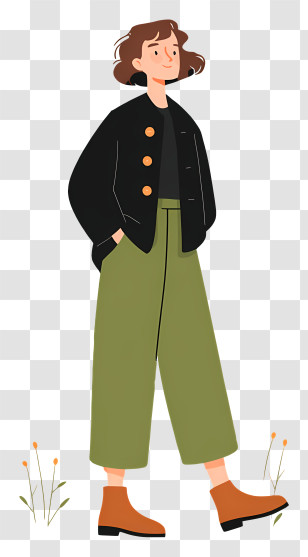 Woman Wearing Black Jacket - Woman In Black Jacket Illustration Transparent PNG