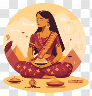 Karva Chauth - Karva Chauth Festival Illustration Transparent PNG