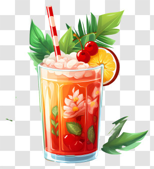 Christmas Elements - Colorful Fruit Cocktail Transparent PNG