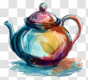 Teapot - Colorful Ceramic Teapot Transparent PNG
