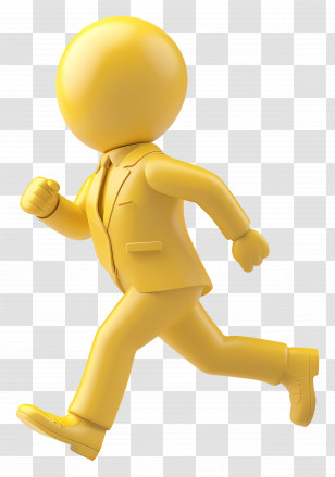3d Businessman Running - Golden Figure Running In A Suit Illustration Transparent PNG
