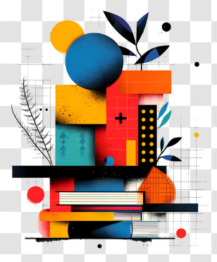 School Background - Abstract Geometric Shape Composition Transparent PNG