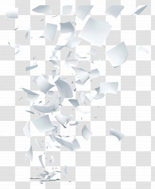 Paper Falling - Flying Abstract Paper Sheets Illustration Transparent PNG