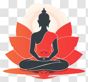 Mahavir Jayanti - Meditating Figure With Lotus Background Transparent PNG