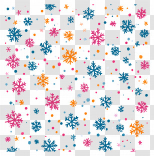 Falling Snowflakes - Colorful Snowflake Patterned Artwork Transparent PNG