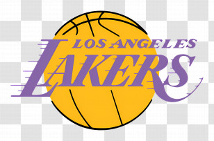 Los Angeles Lakers Logo - Los Angeles Lakers Logo On A Basketball Transparent PNG