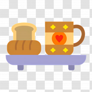 Coffee Breakfast - Breakfast Tray With Coffee And Bread Transparent PNG