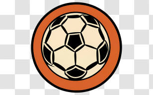 Football - Soccer Ball With Orange Border Design Transparent PNG