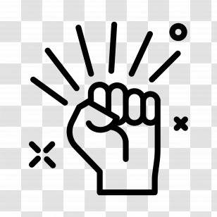 Courage - Outlined Raised Fist Symbol Of Unity Transparent PNG