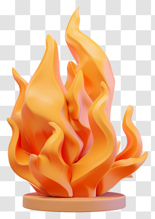 Fire - Sculptural Orange Flame Design Transparent PNG