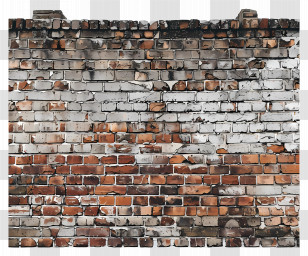 Brick Wall - Weathered Brick Wall Transparent PNG