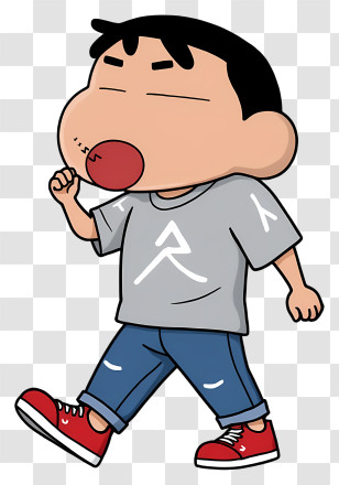 Shinchan - Cartoon Boy Chewing Gum Transparent PNG