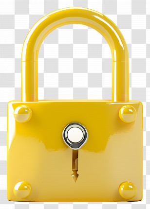 Padlock - Yellow Padlock Illustration Transparent PNG