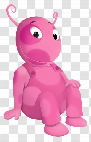 Backyardigans World - Cute Pink Cartoon Character Sitting Transparent PNG