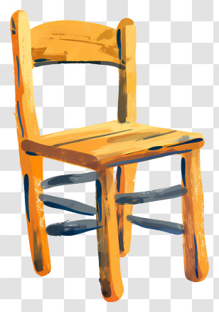 Wooden Chair - Wooden Chair In Artistic Brushstroke Style Transparent PNG