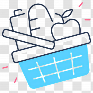 Food Gift Baskets - Shopping Basket With Groceries Transparent PNG
