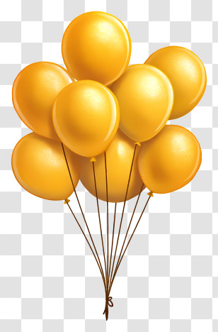 Gold Balloon Cluster - Yellow Balloons For Celebration Transparent PNG