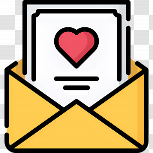 Invitation Letter - Love Letter With Heart In An Envelope Transparent PNG