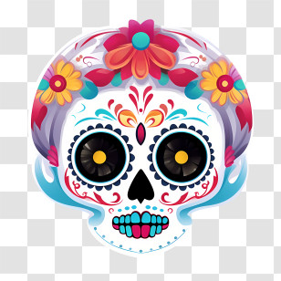 Day Of The Dead - Culturally Inspired Colorful Sugar Skull Transparent PNG