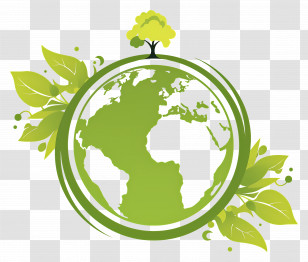 World Earth Day - Green Earth With Tree Design Transparent PNG