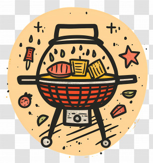 Barbecue - Barbecue Grill With Food Transparent PNG