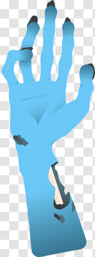 Halloween - Blue Zombie Hand Open Transparent PNG
