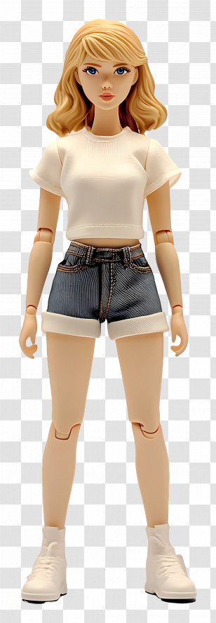 Taylor Swift - Blonde Doll In Casual Outfit Transparent PNG