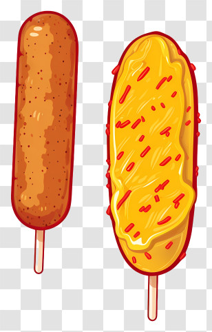 Ice Cream Cones - Coated Corndogs With Mustard And Plain Style Transparent PNG