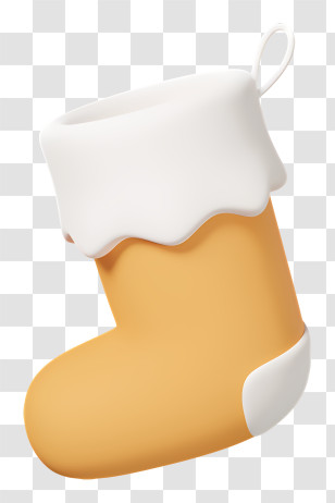 Boot Socks - Yellow And White Cartoon Christmas Stocking Transparent PNG