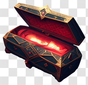 Vampire Coffin - Ornate Glowing Coffin Transparent PNG