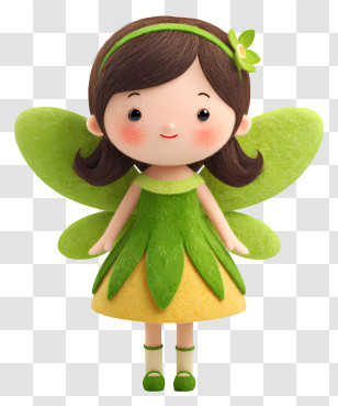 Girl In Fairy Costume - Cute Fairy In Green Dress Transparent PNG