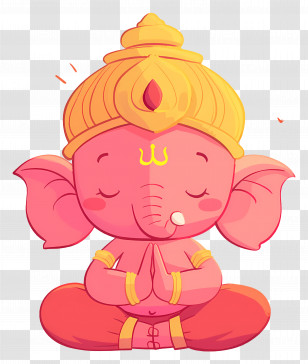 Lord Ganesha - Meditating Ganesha Illustration Transparent PNG